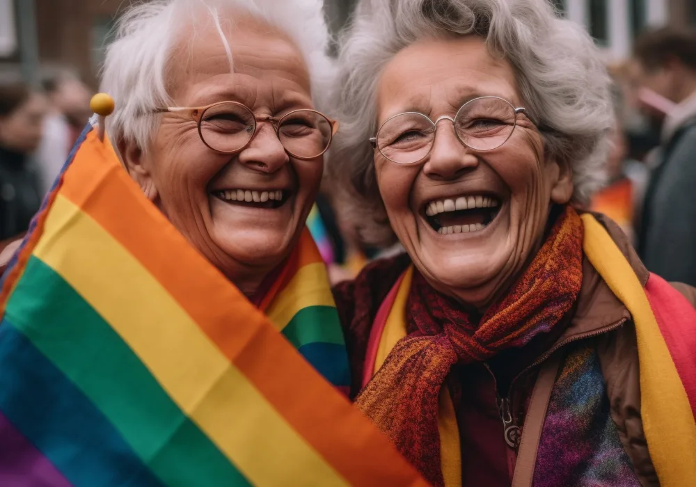 Women smiling